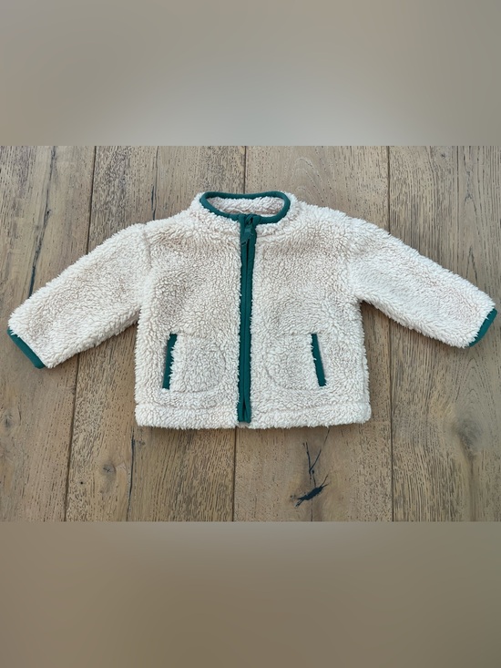 Cat & Jack Other - Cat & Jack Baby Boy Girl Sherpa Zip Jacket Coat Cream Green 3-6 months
